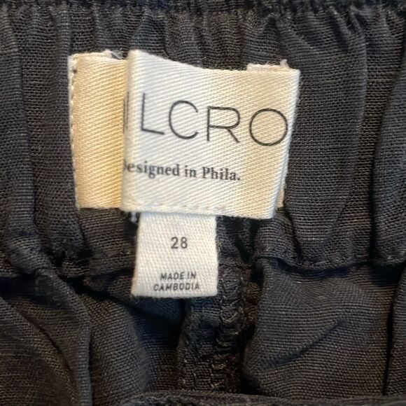 Pilcro Anthropologie Boot Tuck Parachute Pants‎ Black Linen Mix Jogger Hem 28 - Picture 7 of 9